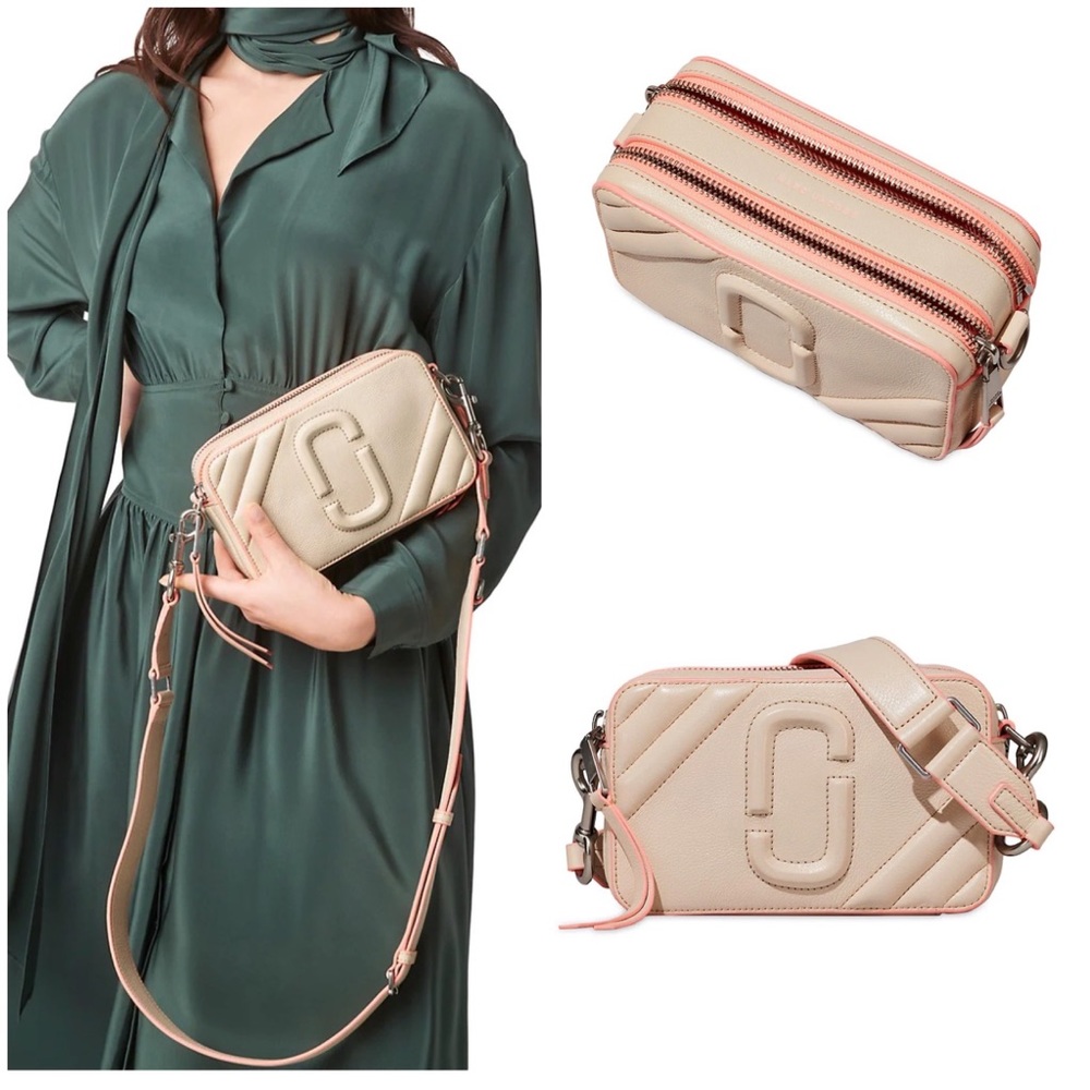 Marc Jacobs The Moto Shot 21 Leather Camera Bag Tapioca